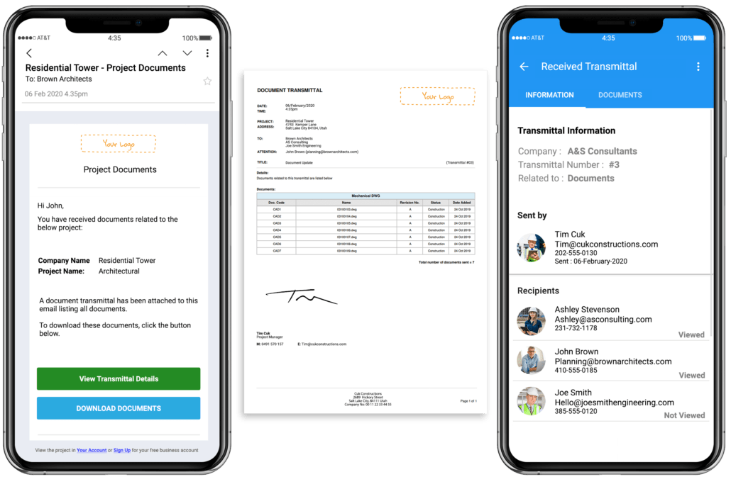 US Document Management Transmittals Branded Company Accounts