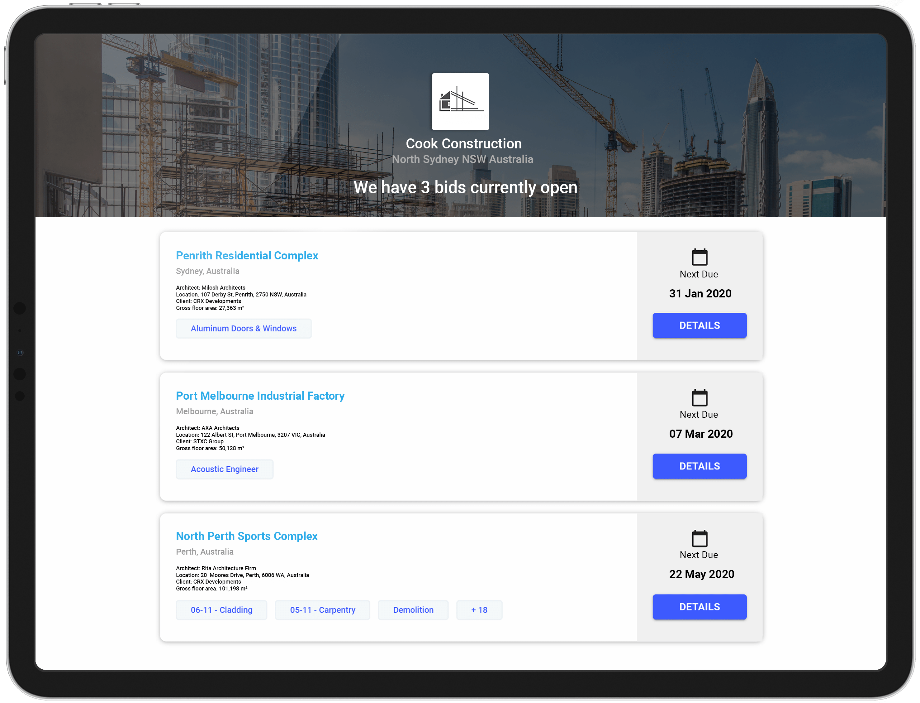 AU 05 iPad Tender Portal