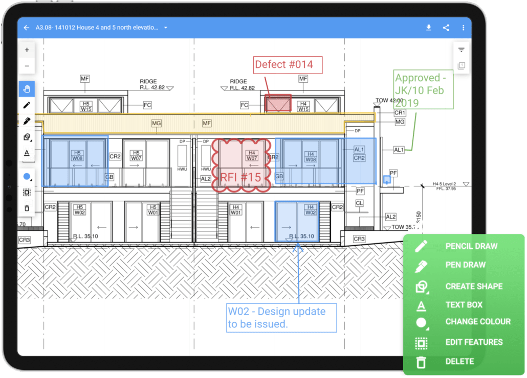 AU Add markups to your construction plans