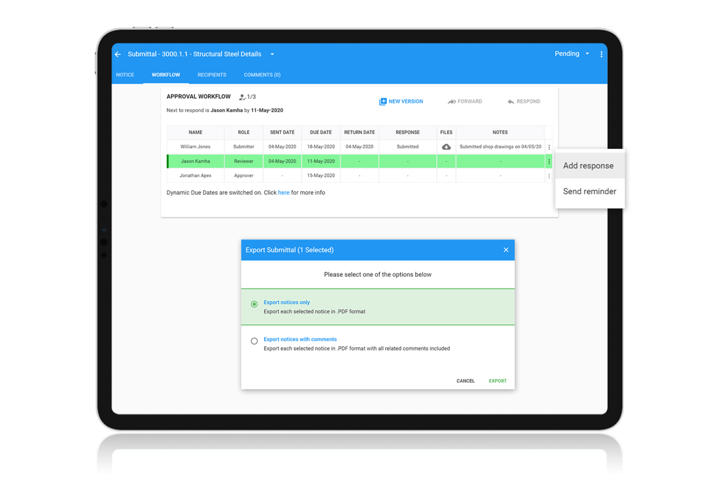 Construction Submittal Workflow